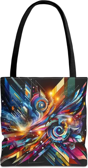 Vibrant Abstract Tote Bag, Colorful Shopping Bag, Art-Inspired Handbag, Perfect for Gifts, Eco-Friendly Fashion