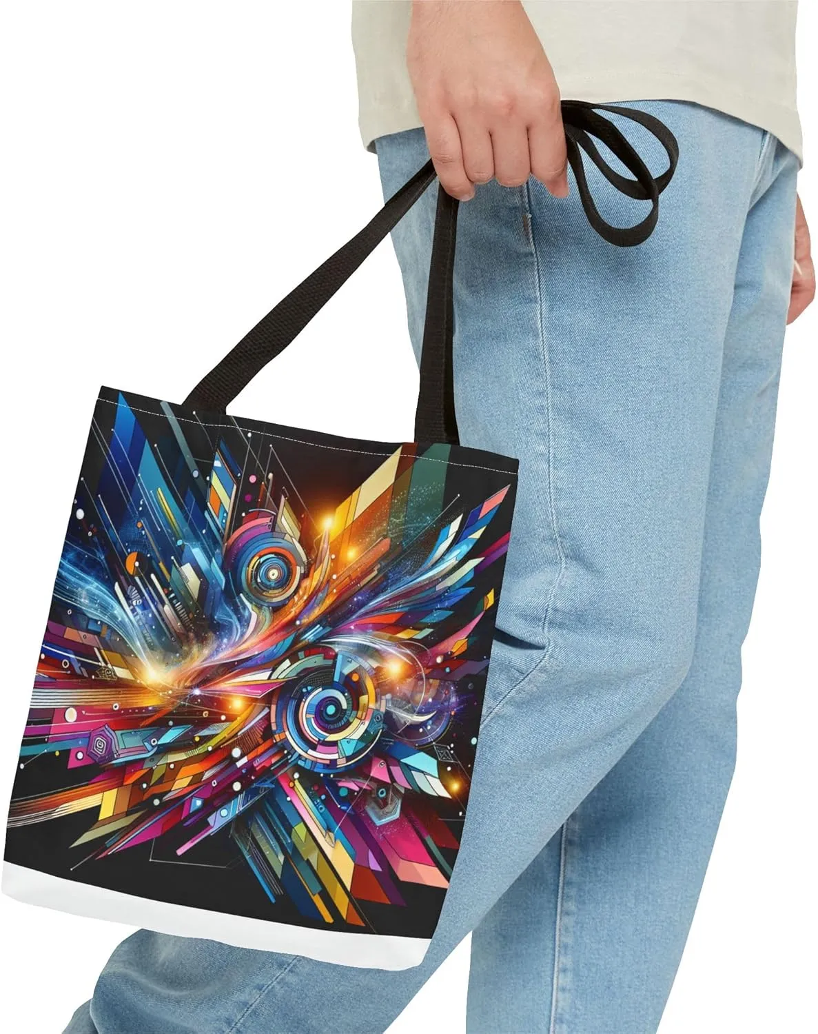 Vibrant Abstract Tote Bag, Colorful Shopping Bag, Art-Inspired Handbag, Perfect for Gifts, Eco-Friendly Fashion