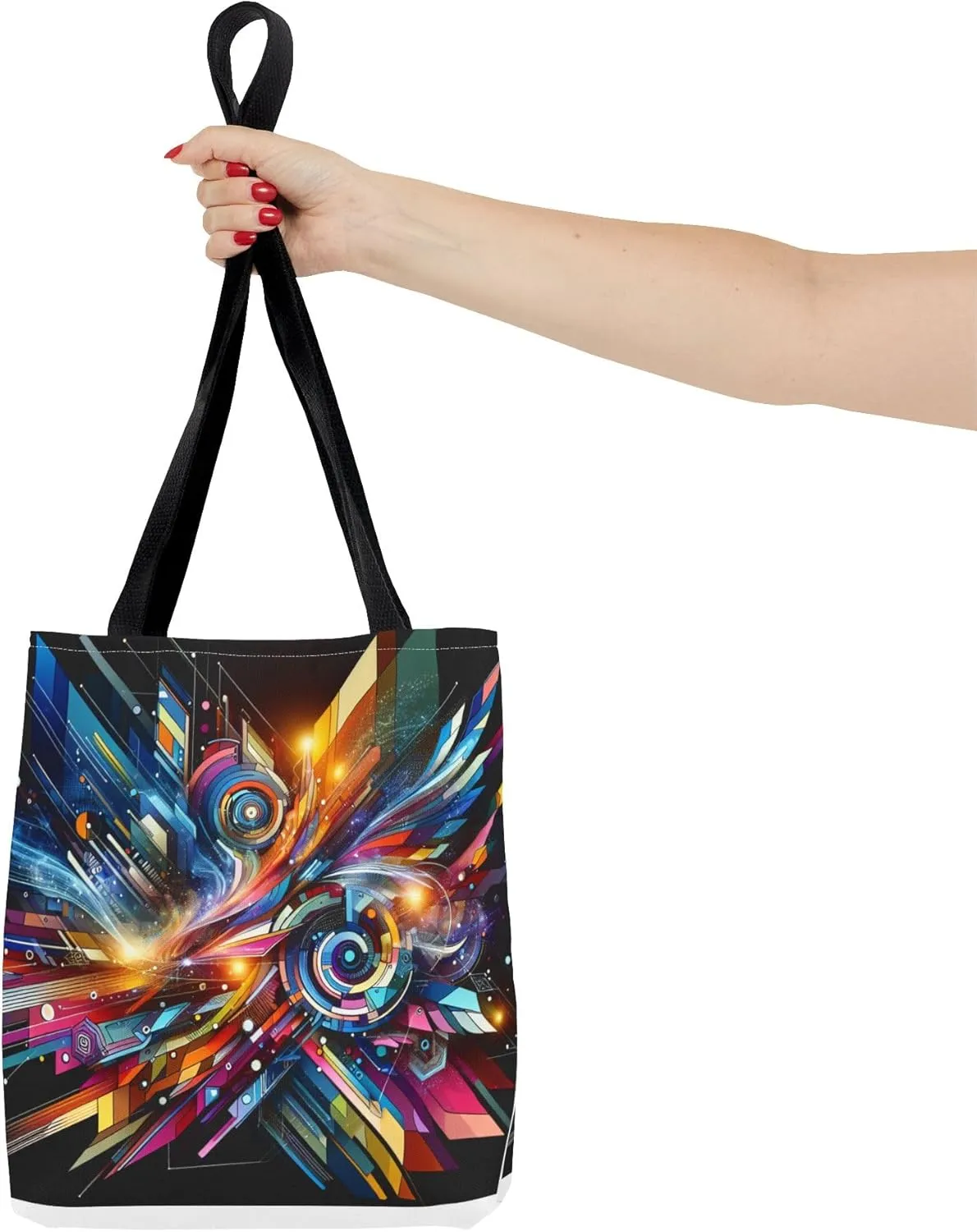 Vibrant Abstract Tote Bag, Colorful Shopping Bag, Art-Inspired Handbag, Perfect for Gifts, Eco-Friendly Fashion