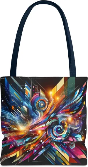 Vibrant Abstract Tote Bag, Colorful Shopping Bag, Art-Inspired Handbag, Perfect for Gifts, Eco-Friendly Fashion