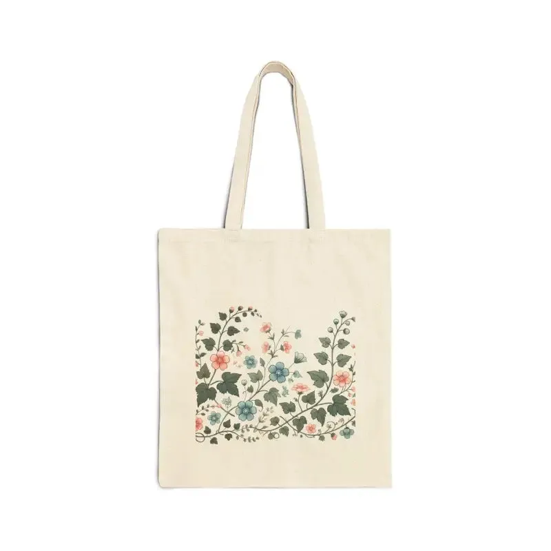Vibrant Flowers Cotton Canvas Tote Bag Liven Up