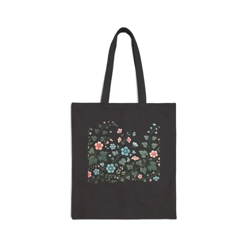 Vibrant Flowers Cotton Canvas Tote Bag Liven Up