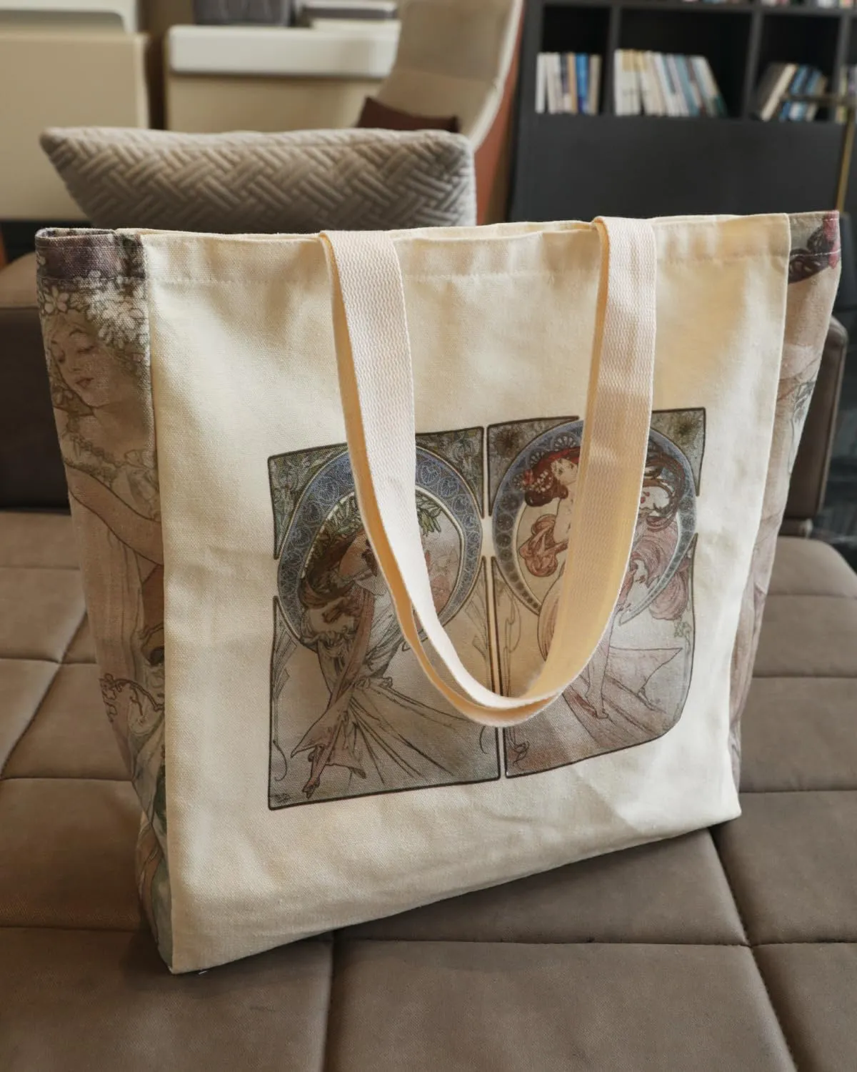 Vintage Aesthetic Canvas Tote Bag Reusable Personalized Shoulder Shopping Bag,