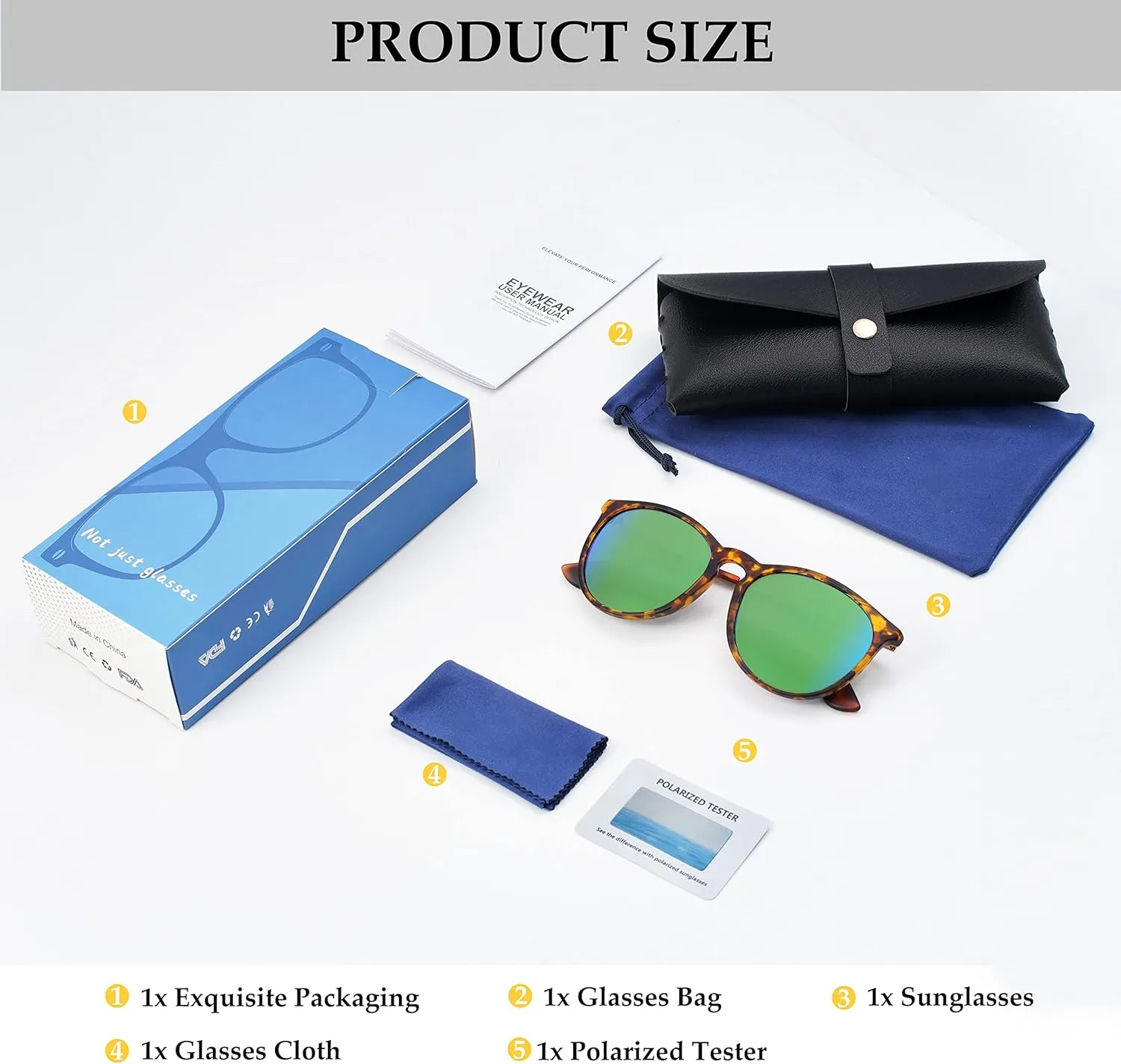 Vintage Round Polarized Sunglasses for Women Men Classic Retro Trendy Designer Style Sun Glasses UV400 Protection