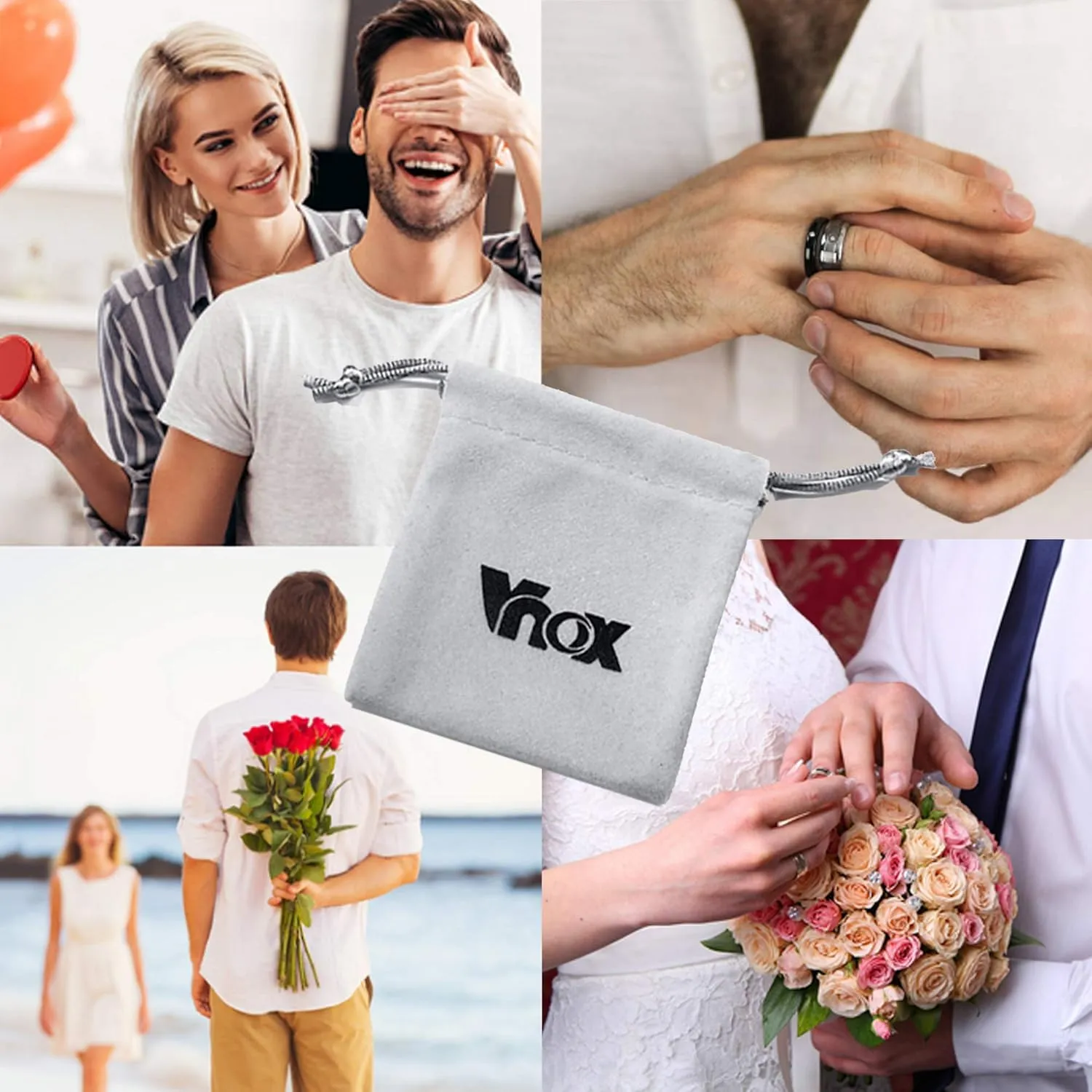 VNOX (Free Engraving) Stainless Steel Personalized Plain Band Ring for Men and Women,6MM/8MM