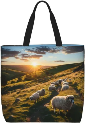 Volcano 3 Print Tote Bag Shoulde Bag Handbag Grocery Bags Reusable For Office Shopping Travel Casual Work Holiday