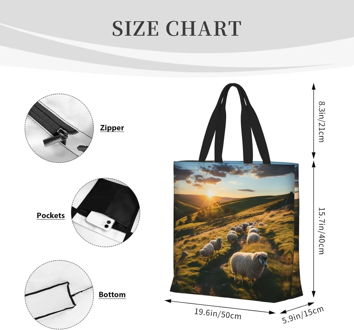 Volcano 3 Print Tote Bag Shoulde Bag Handbag Grocery Bags Reusable For Office Shopping Travel Casual Work Holiday