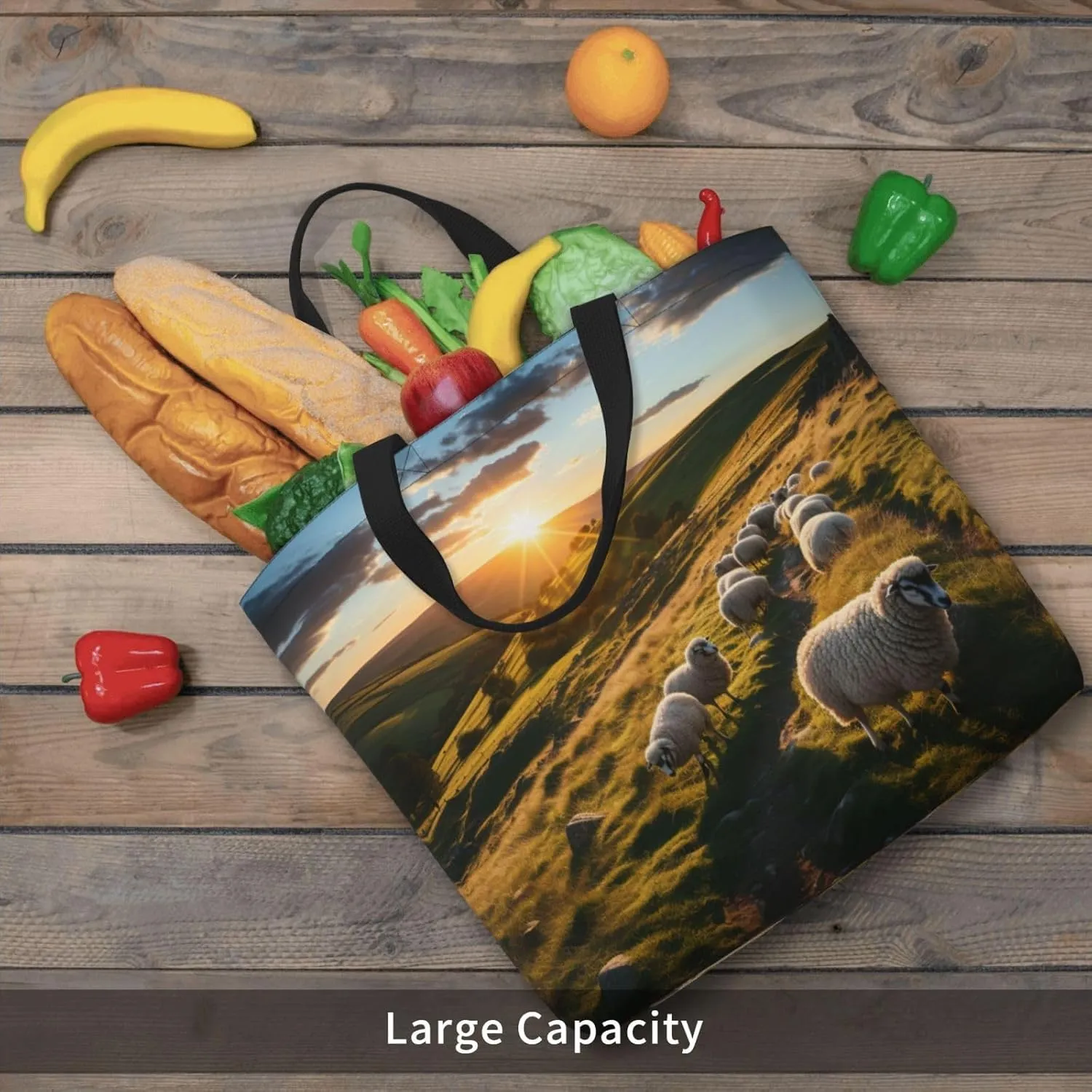 Volcano 3 Print Tote Bag Shoulde Bag Handbag Grocery Bags Reusable For Office Shopping Travel Casual Work Holiday