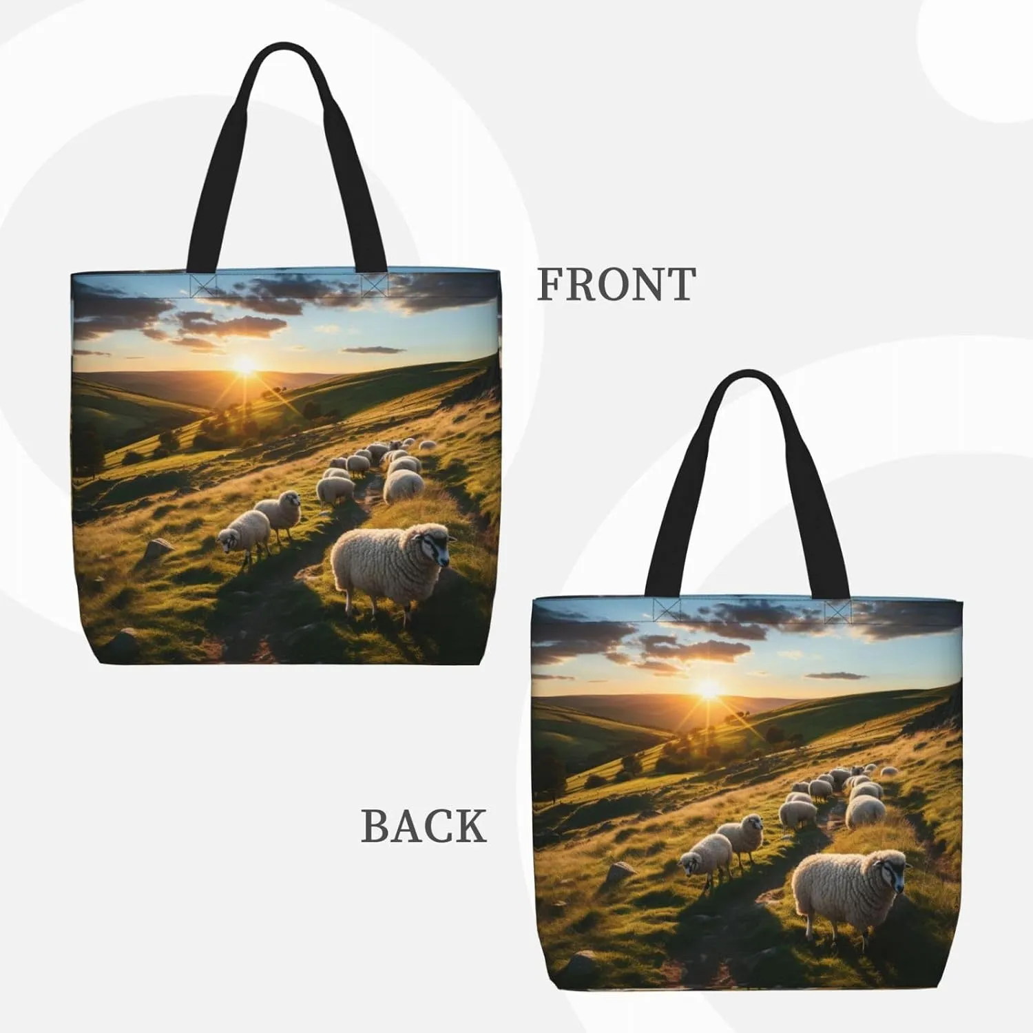 Volcano 3 Print Tote Bag Shoulde Bag Handbag Grocery Bags Reusable For Office Shopping Travel Casual Work Holiday