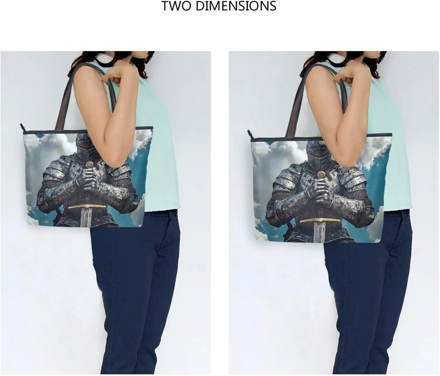 Warrior Sword Cloud Tote Bag for Women Durable Designer Handbag with Zipper for Daily Use Travel L