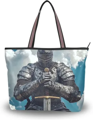 Warrior Sword Cloud Tote Bag for Women Durable Designer Handbag with Zipper for Daily Use Travel L