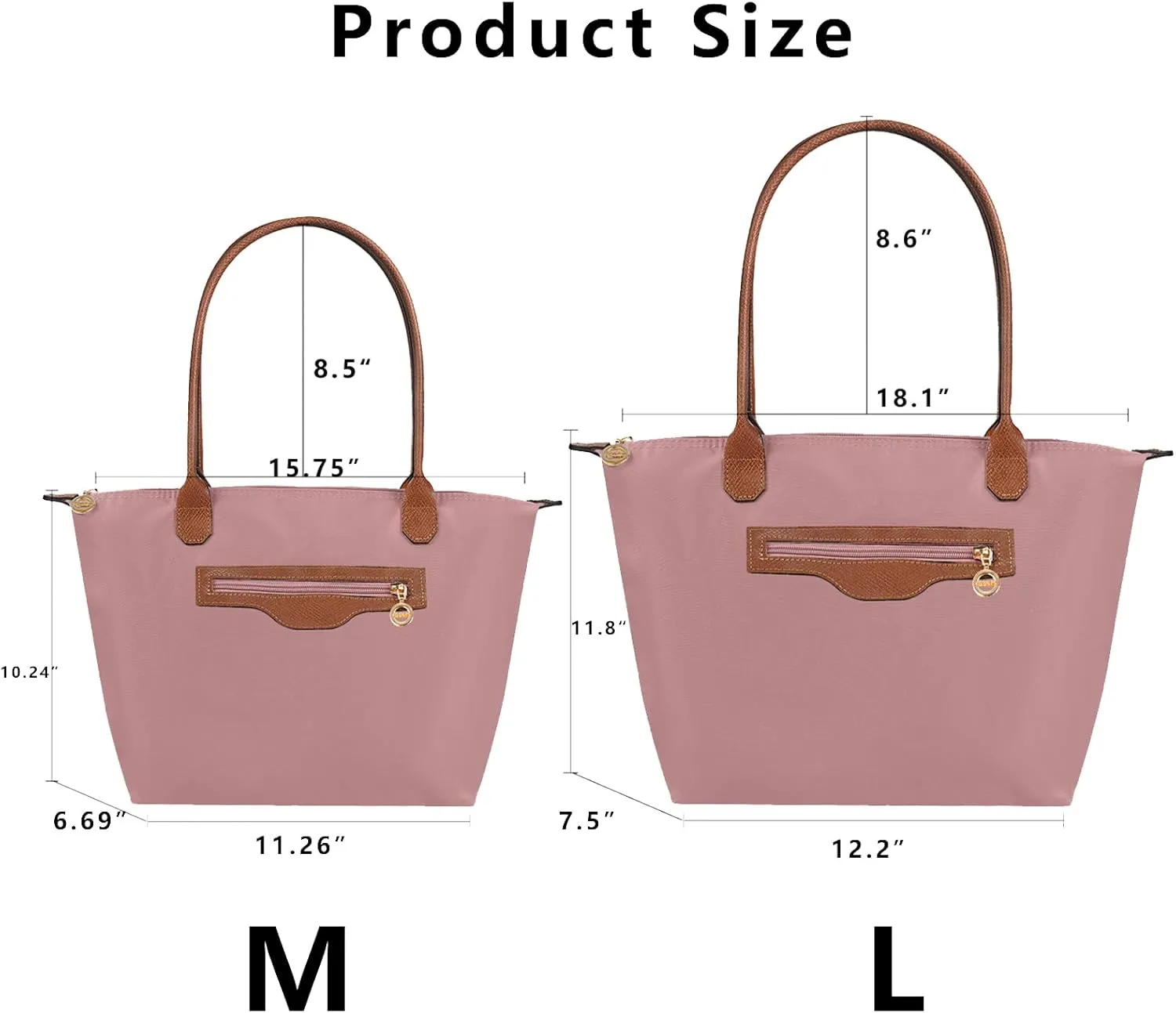 Waterproof Nylon Tote bag for Women Lightweight Designer Handbag with Zipper Stylish and Durable Purse