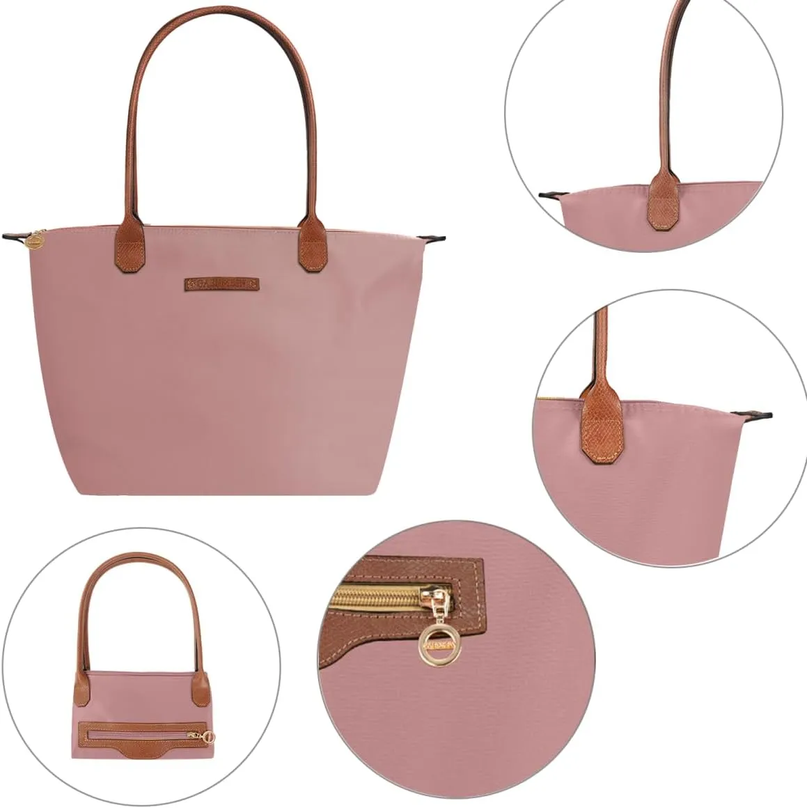 Waterproof Nylon Tote bag for Women Lightweight Designer Handbag with Zipper Stylish and Durable Purse