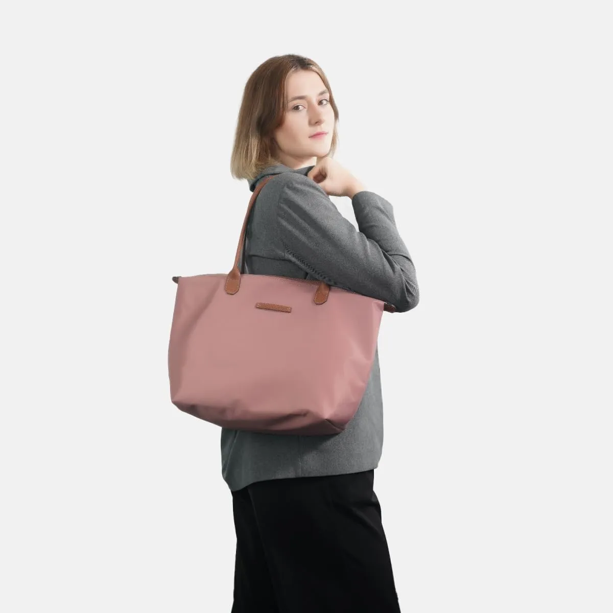 Waterproof Nylon Tote bag for Women Lightweight Designer Handbag with Zipper Stylish and Durable Purse
