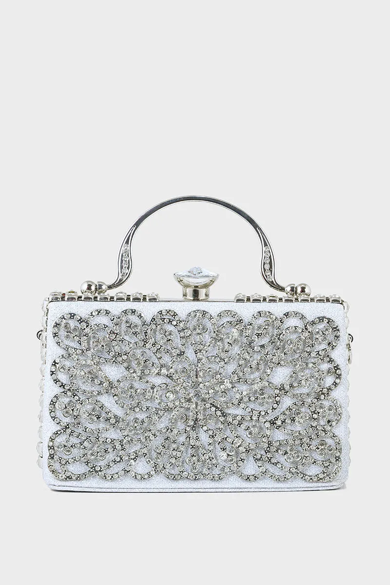 Wedding Clutch B21607-Silver