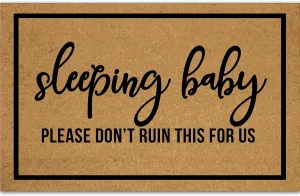 Welcome Large Summer Front Door Mat Outdoor Entrance Funny, Baby Sleeping Please Don't Ruin This for Us Merry Christmas Doormats Indoor Cute 23.6" X 15.7" Mats Entryway Rugs