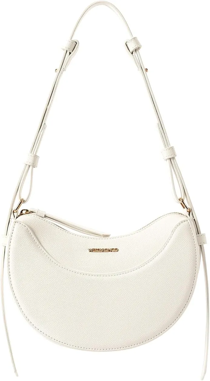 WESTBRONCO Crescent Leather Shoulder Bag for Women - Designer Crossbody Handbag Purse Hobo