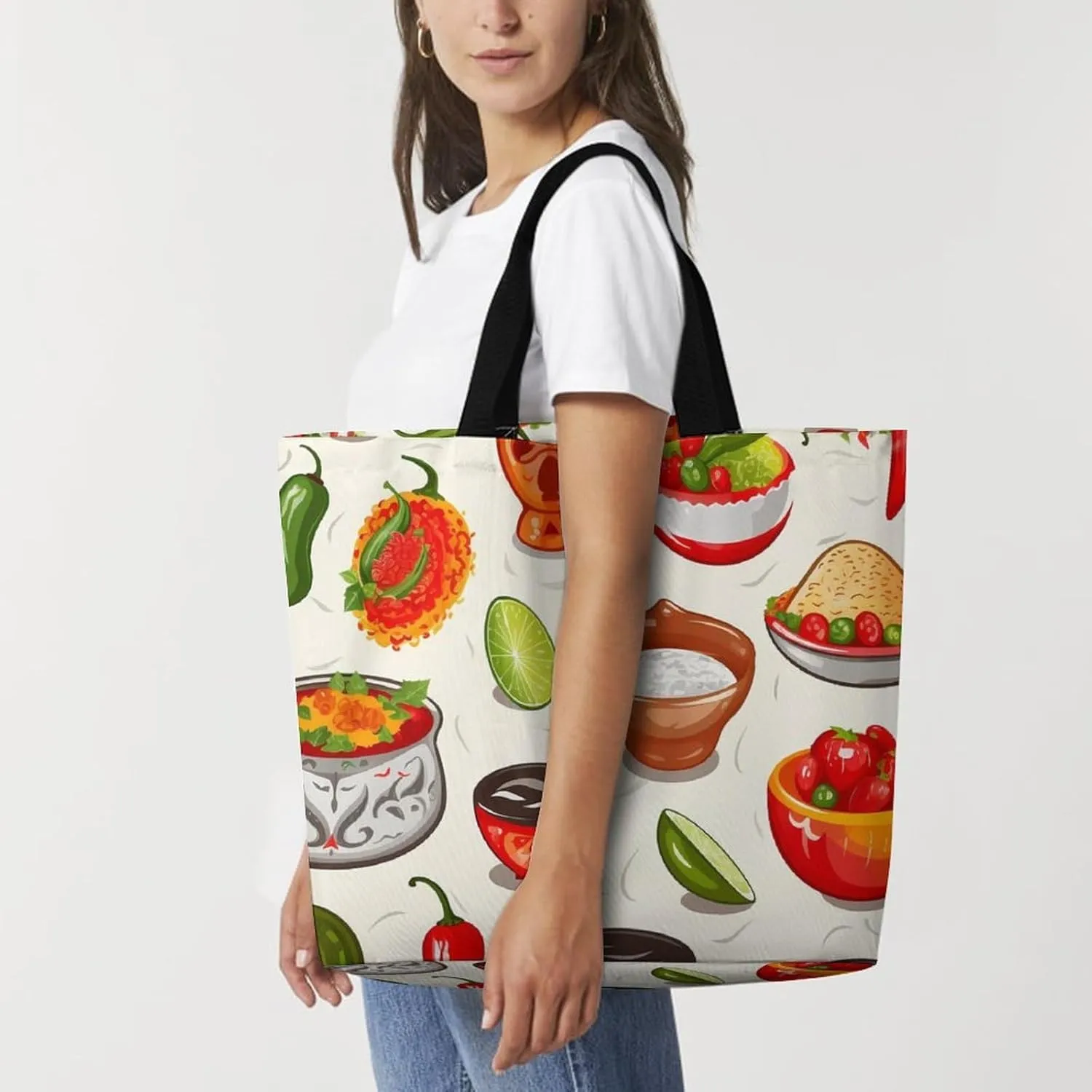 White Head Eagle Tote Bag for Women Reusable Grocery Shoulder Bags Shopping Bag for Travel, Groceries