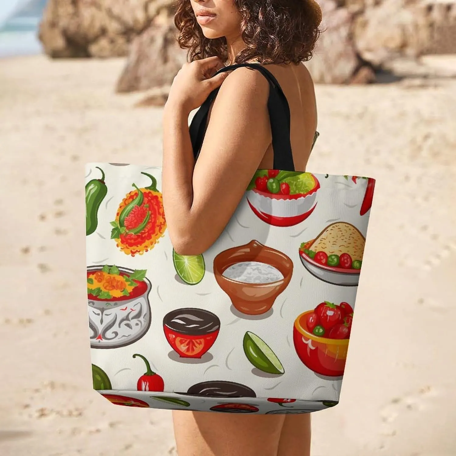 White Head Eagle Tote Bag for Women Reusable Grocery Shoulder Bags Shopping Bag for Travel, Groceries