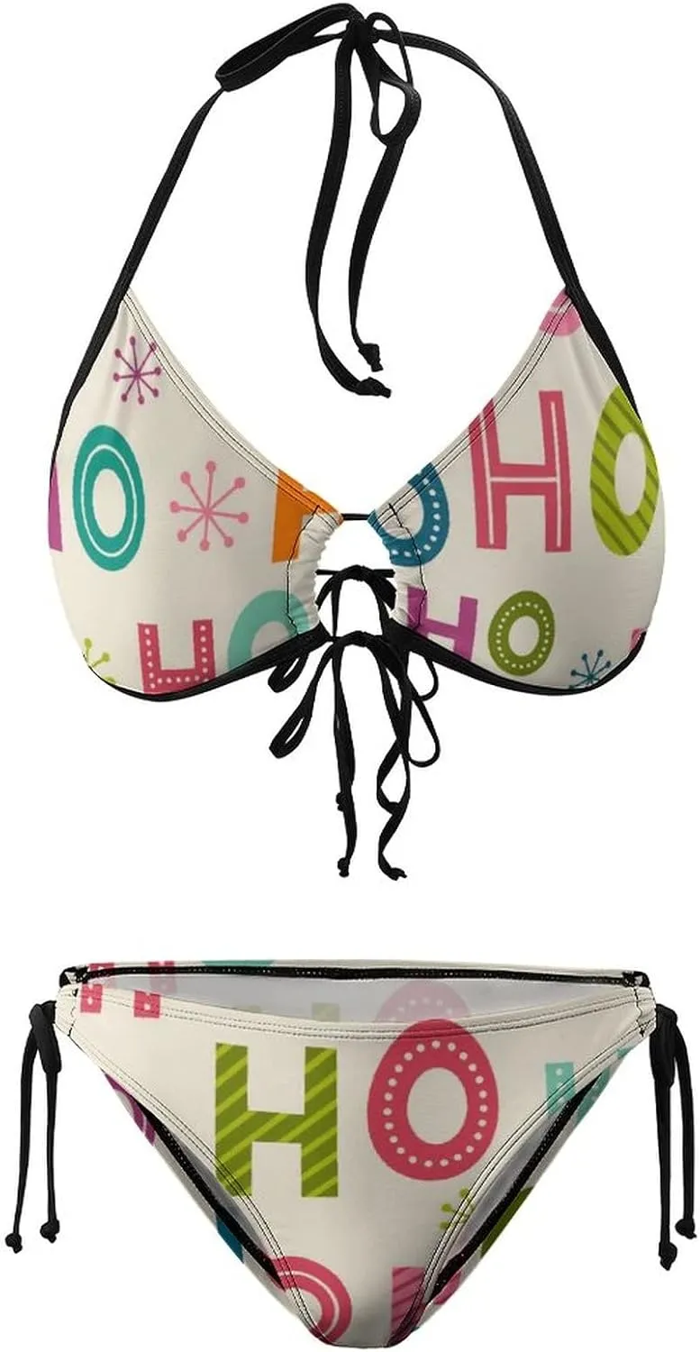 Women 2 PC Bikini Set Sexy Sling Halter String Swimsuit Beach Vacation S - XXL