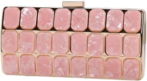 Women Acrylic Clutch Handbag Luxury Shoulder bags Evening Purse with Detachable Chain for Wedding Prom Party