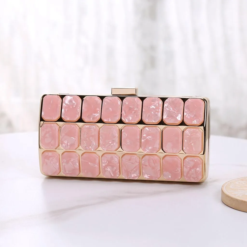 Women Acrylic Clutch Handbag Luxury Shoulder bags Evening Purse with Detachable Chain for Wedding Prom Party