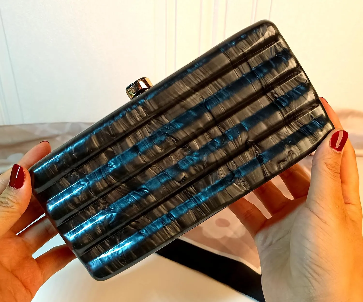 Women Acrylic Clutch Purse Marbled Evening Shoulder Bag for Wedding Cocktail Party Prom