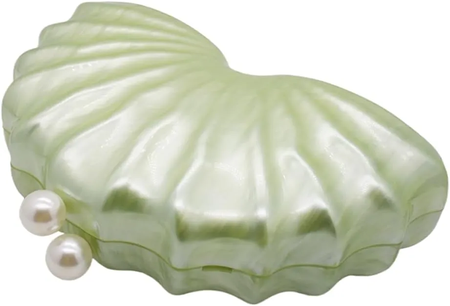 Women Acrylic Shell Shaped Clutch Luxury Marble Acrylic Evening Handbag Unique Chain Shoulder Bag Wedding Party Purses
