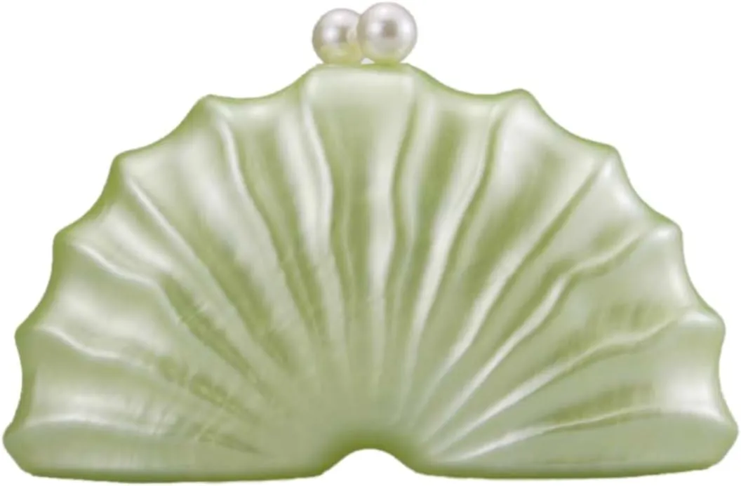 Women Acrylic Shell Shaped Clutch Luxury Marble Acrylic Evening Handbag Unique Chain Shoulder Bag Wedding Party Purses
