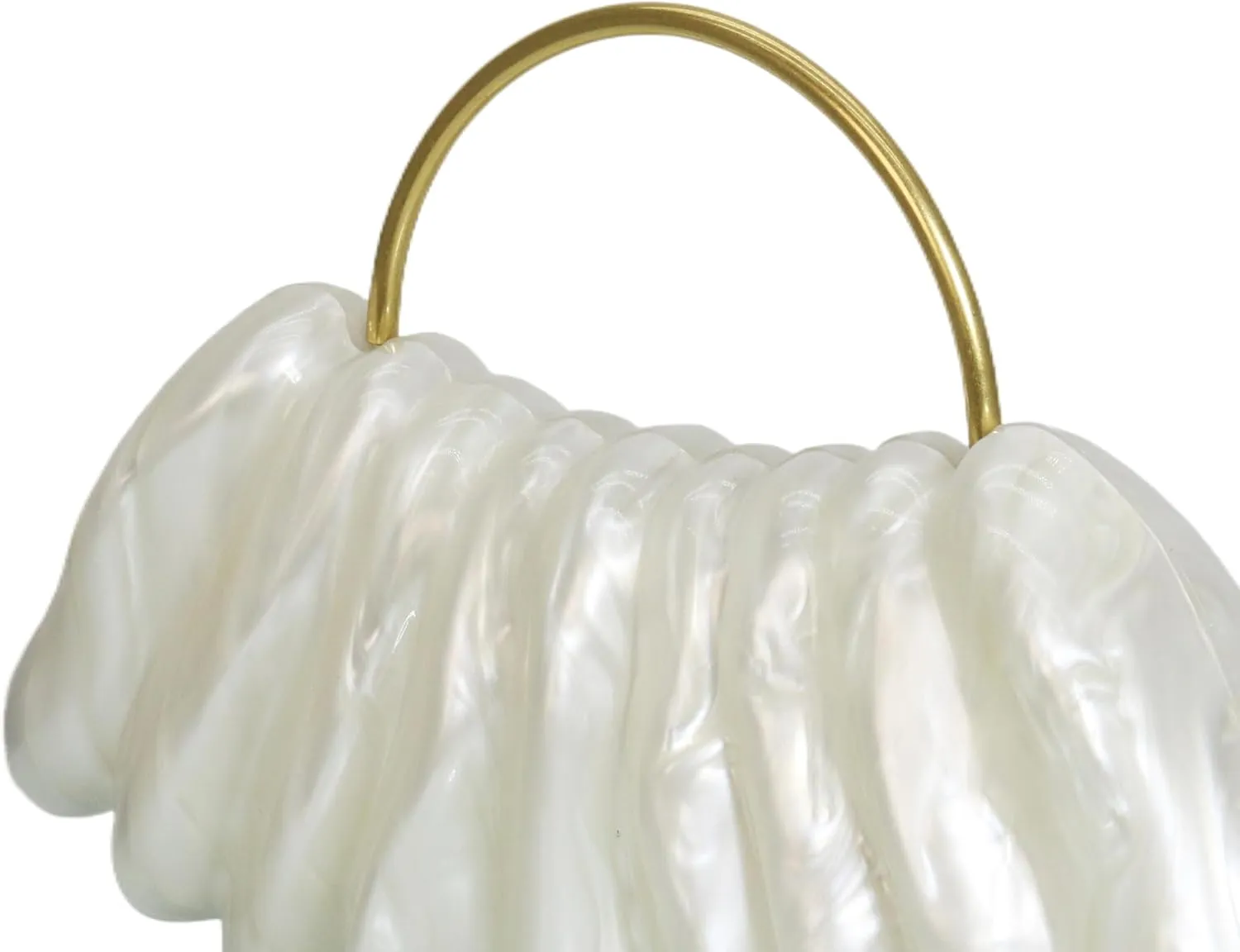 Women Acrylic Shell Shaped Clutch Luxury Marble Acrylic Evening Handbag Unique Chain Shoulder Bag Wedding Party Purses