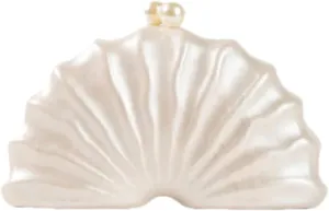 Women Acrylic Shell Shaped Clutch Luxury Marble Acrylic Evening Handbag Unique Chain Shoulder Bag Wedding Party Purses