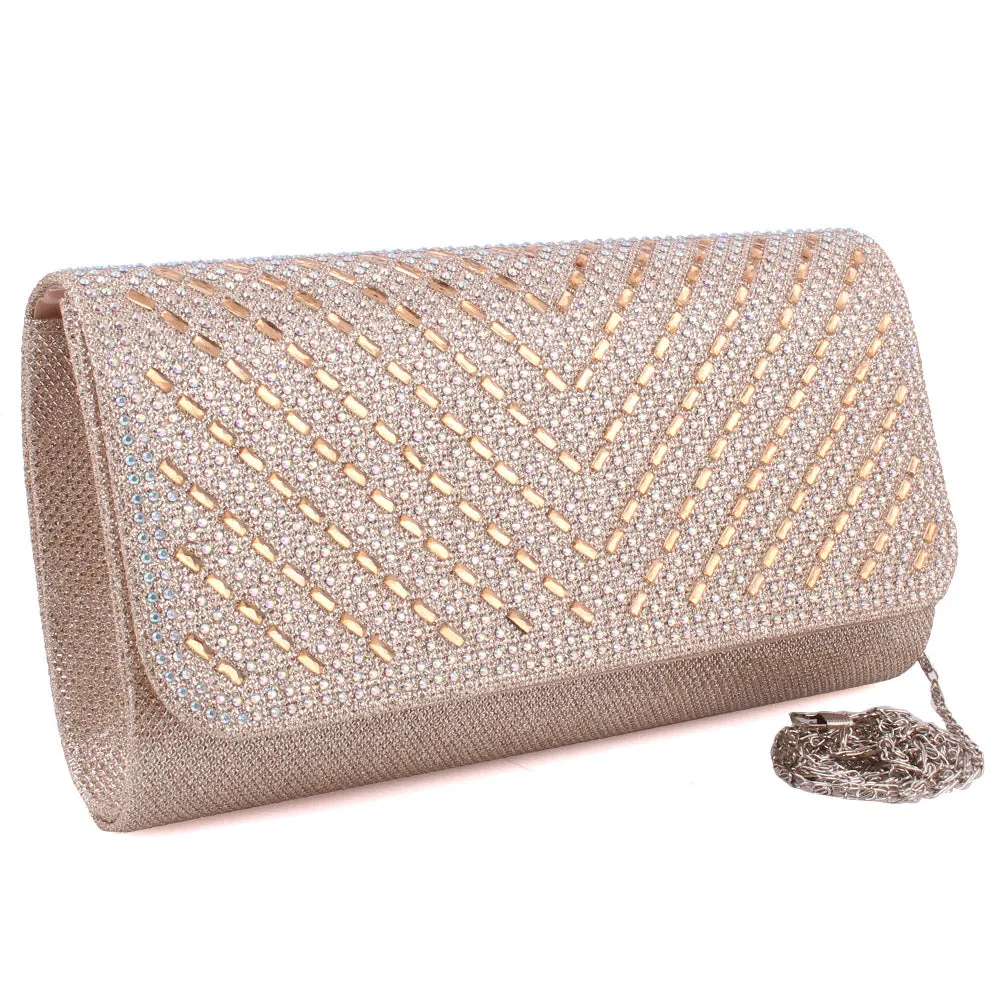 Women “AIMO”  Diamante  Adorned Clutch