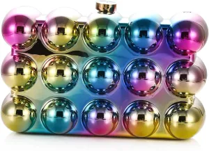 Women Bubble Acrylic Evening Clutch Bag Luxury Shinny Glitter Metallic Color Chic Crossbody Purse Wedding Prom Handbag