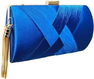 Women Clutch Bag Evening Bag with Tassel Pendant Bridal Wedding Purse Ladies Shoulder Bag With Detachable Chain