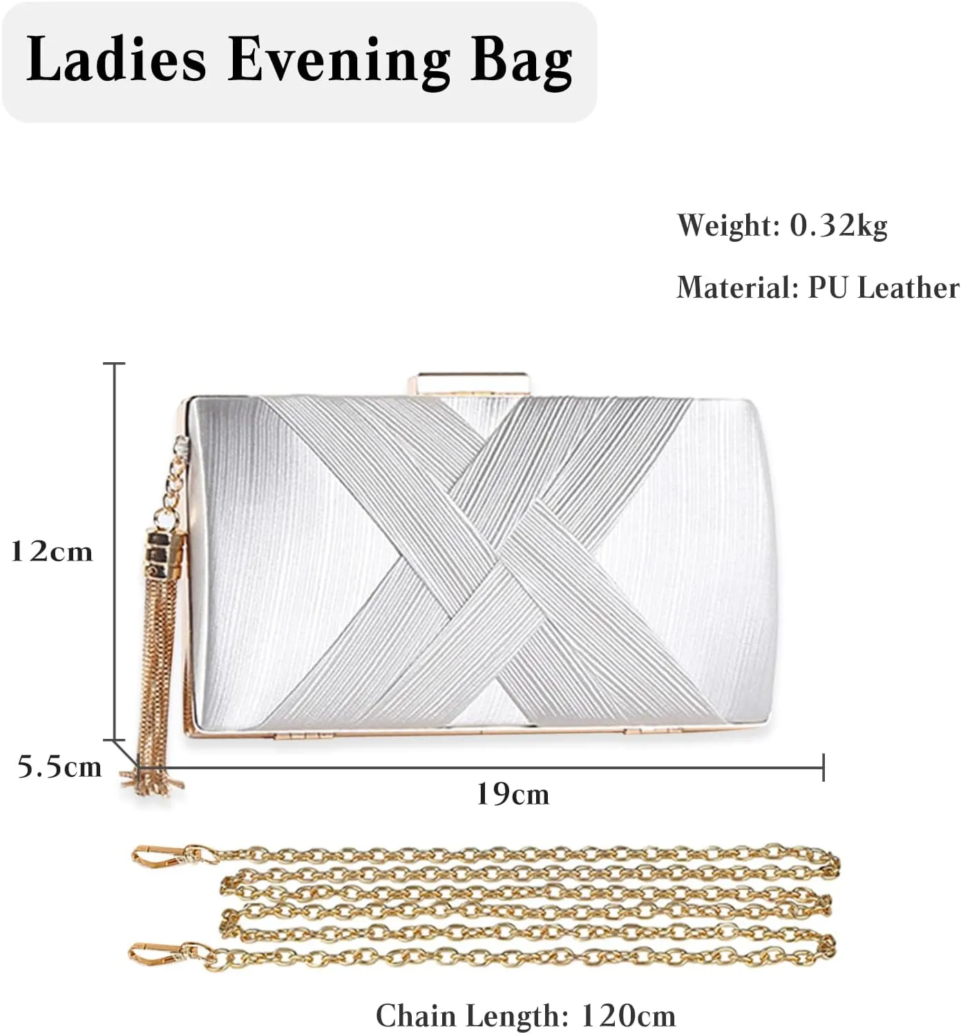 Women Clutch Bag Evening Bag with Tassel Pendant Ladies Shoulder Bag Bridal Wedding Purse Elegant Fringed Handbag
