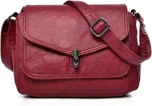 Women Crossbody Bag Purse Muti Zip Pocket Leather Fashion Shoulder Bags