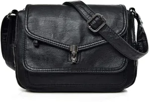 Women Crossbody Bag Purse Muti Zip Pocket Leather Fashion Shoulder Bags
