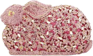 Women Evening-Bag Chain Rhinestone Luxury Ladies Clutch-Purse Wedding-Handbag Rabbit