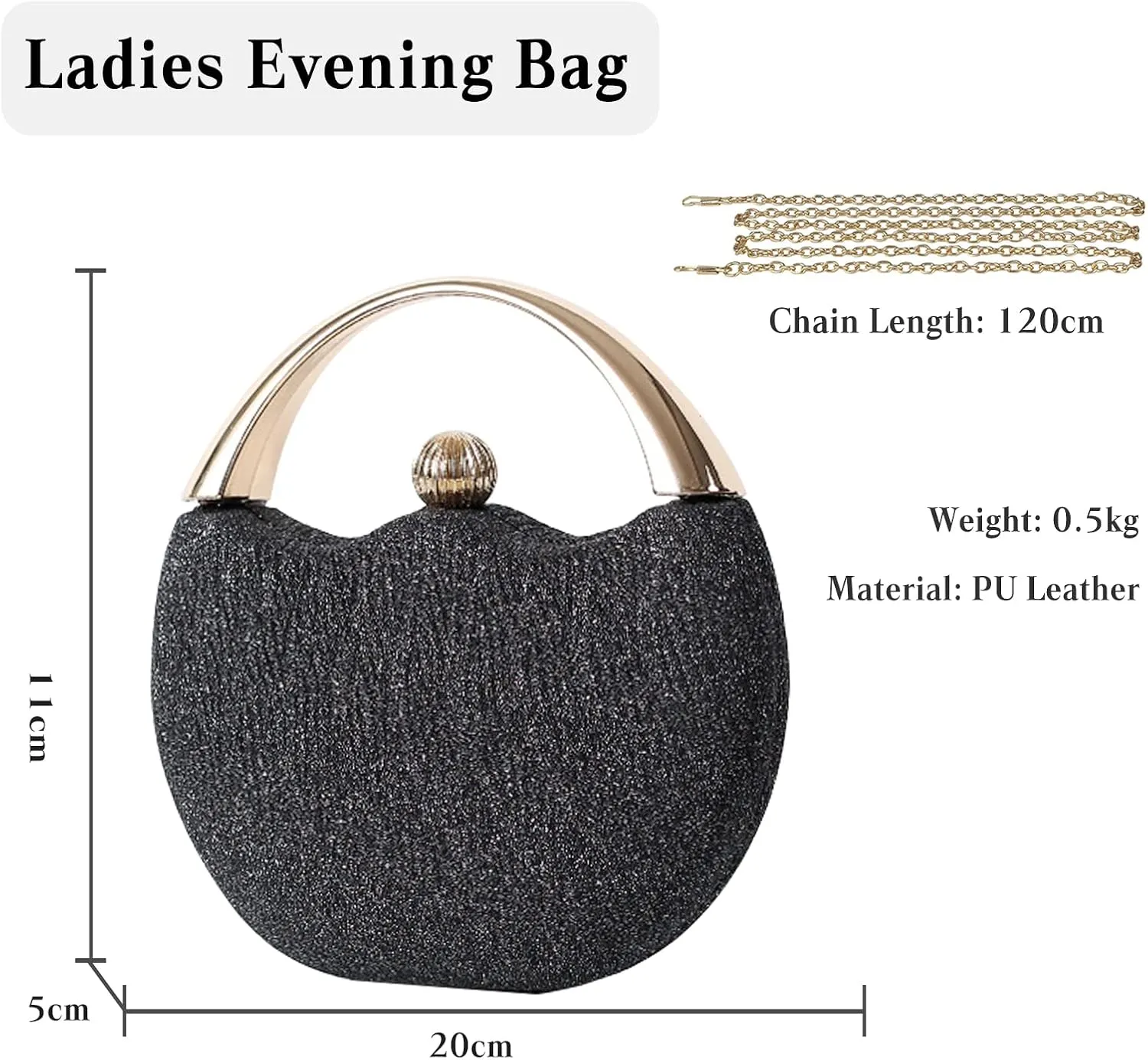 Women Evening Bag Glitter Clutch Bag Bridal Wedding Purse Sparkly Handbag
