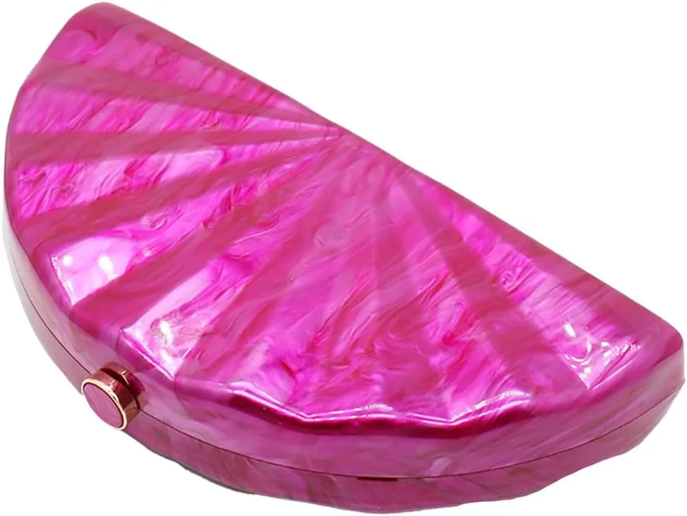 Women Fan Shell Acrylic Clutch Purse Marble Evening Bag Unique Handbag Cute Shell Clutch Wedding Purse for Party
