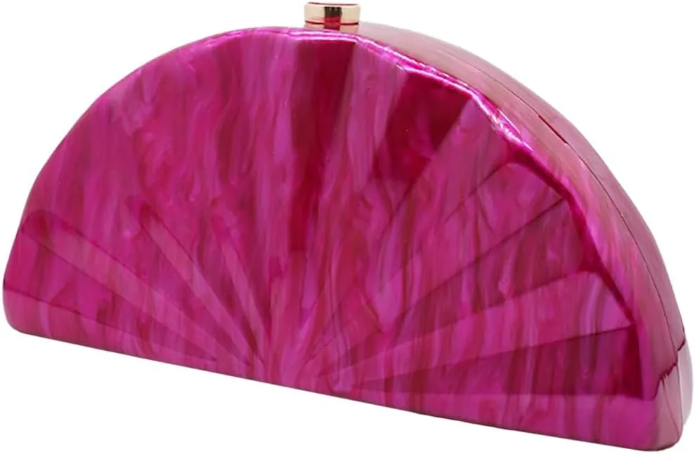 Women Fan Shell Acrylic Clutch Purse Marble Evening Bag Unique Handbag Cute Shell Clutch Wedding Purse for Party
