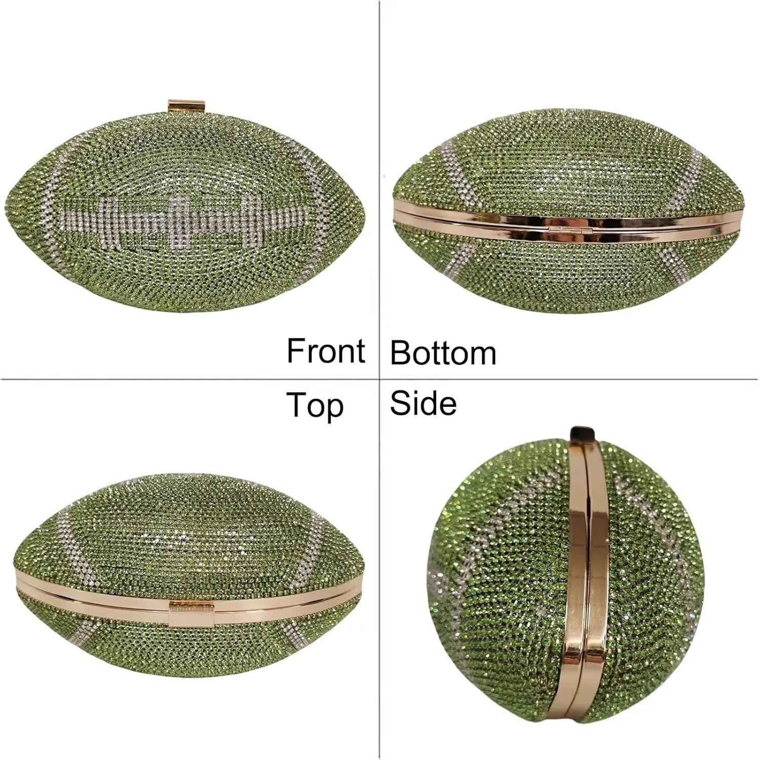 Women Football Shaped Crossbody Shoulder Bag Rugby Clutch Handbag Unique Novelty Football Purse