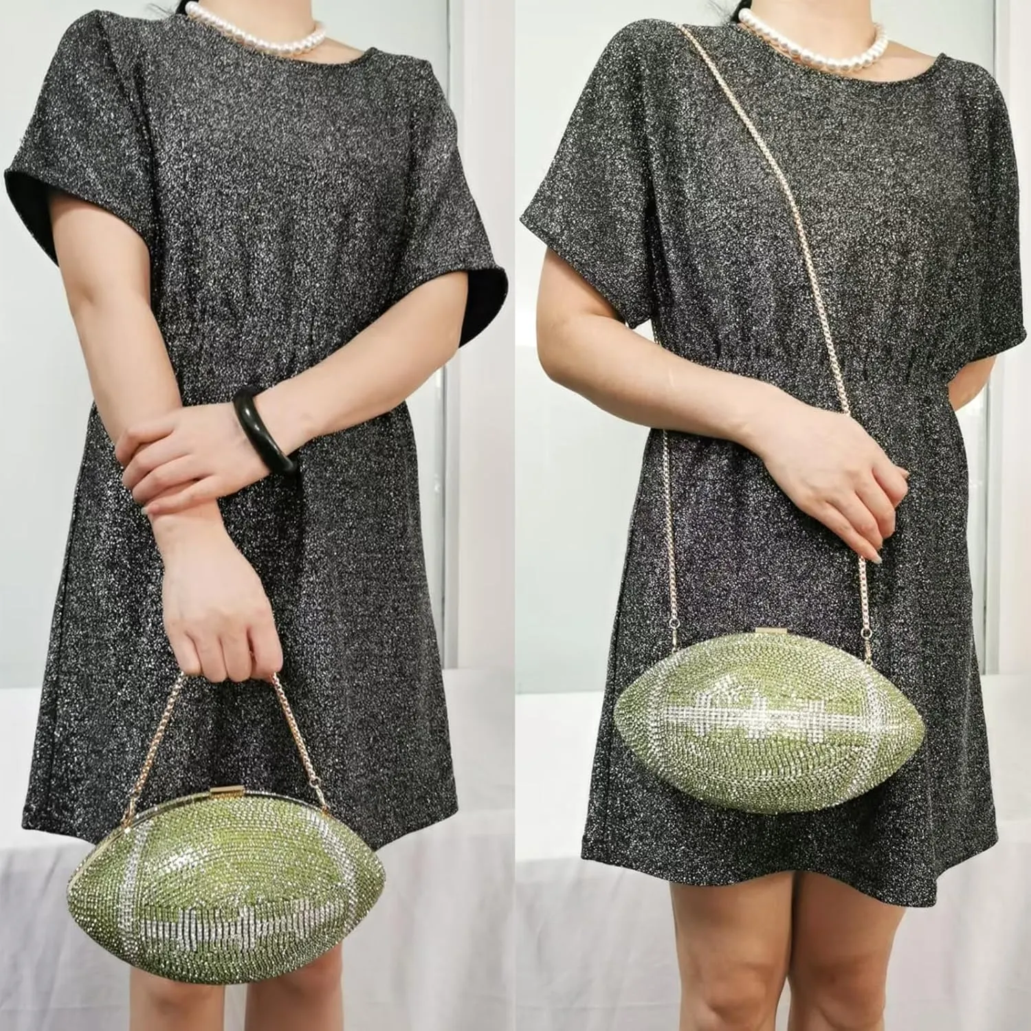 Women Football Shaped Crossbody Shoulder Bag Rugby Clutch Handbag Unique Novelty Football Purse