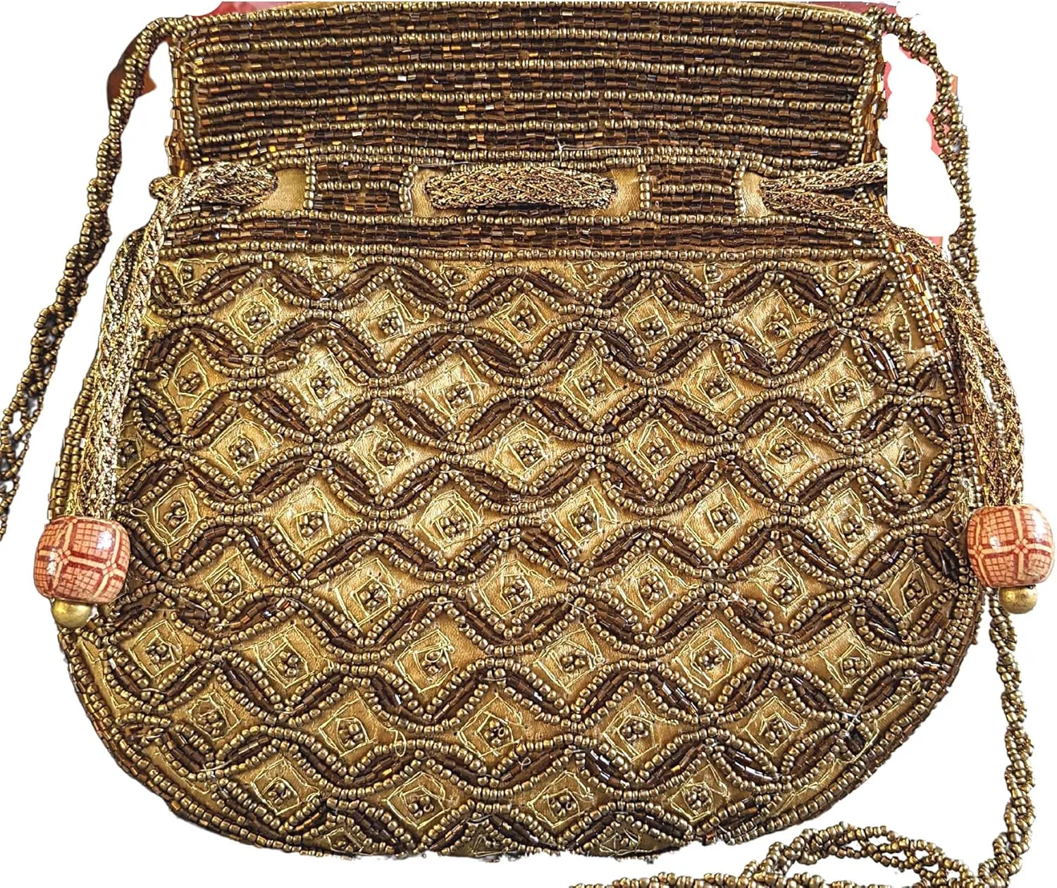 Women Handmade Indian Potli Bags For Wedding, Beaded Drawstring Purse, Batwa Bags For Weddings