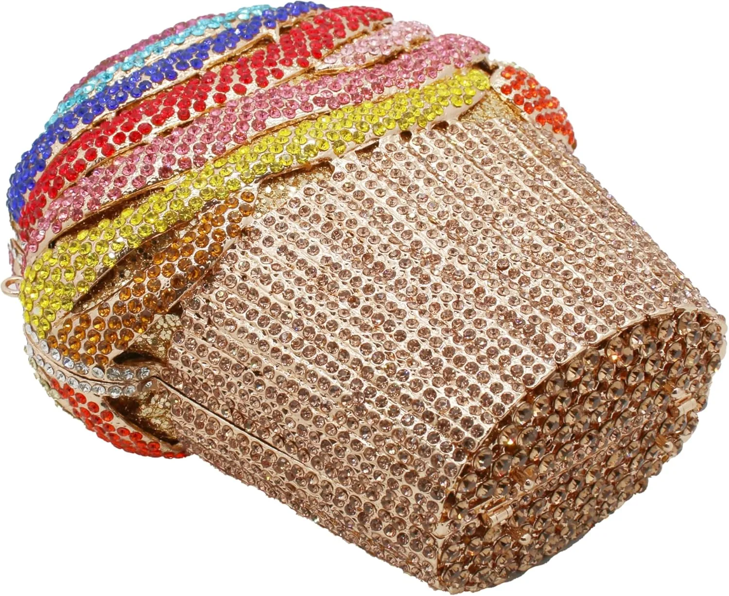 Women Ice Cream Crystal Evening Bag Luxury Rhinestone Clutch Wedding Party Minaudiere Purse and Handbag for Cocktail