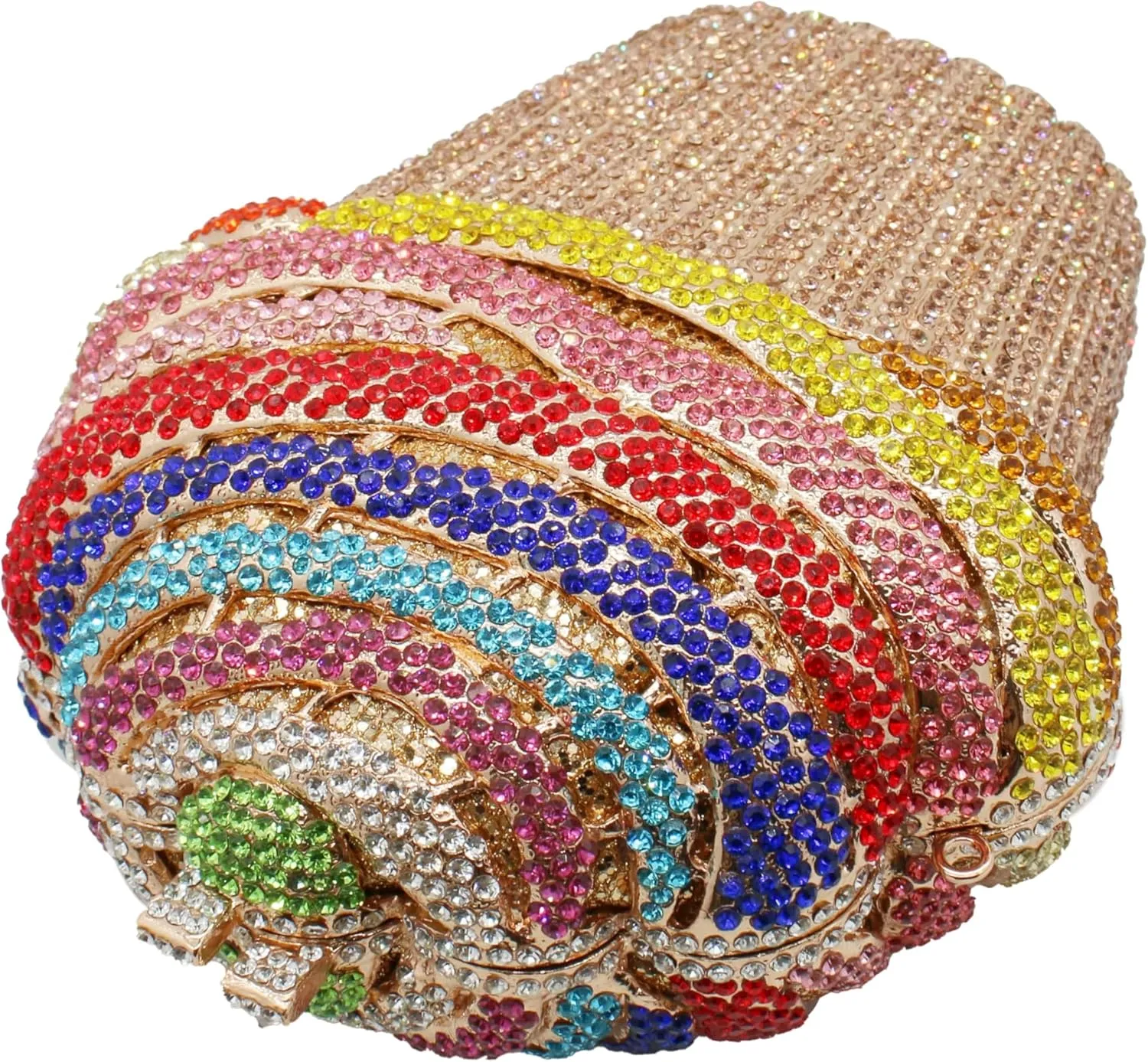 Women Ice Cream Crystal Evening Bag Luxury Rhinestone Clutch Wedding Party Minaudiere Purse and Handbag for Cocktail