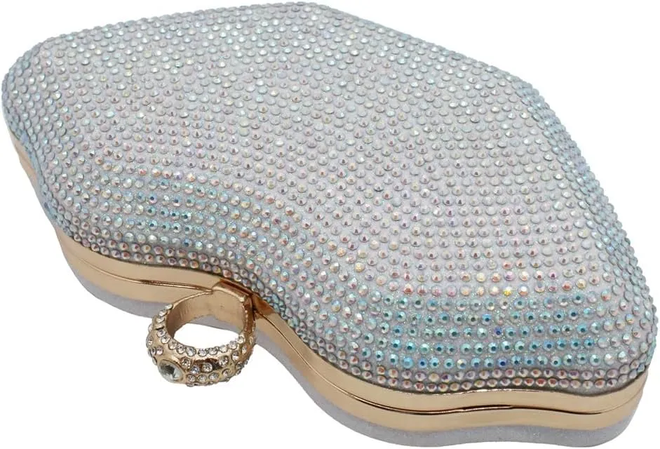 Women Lip Shaped Purse Rhinestone Clutch Bags Sparkling Evening Bag Novely Party Handbag Prom Bag for Wedding Date