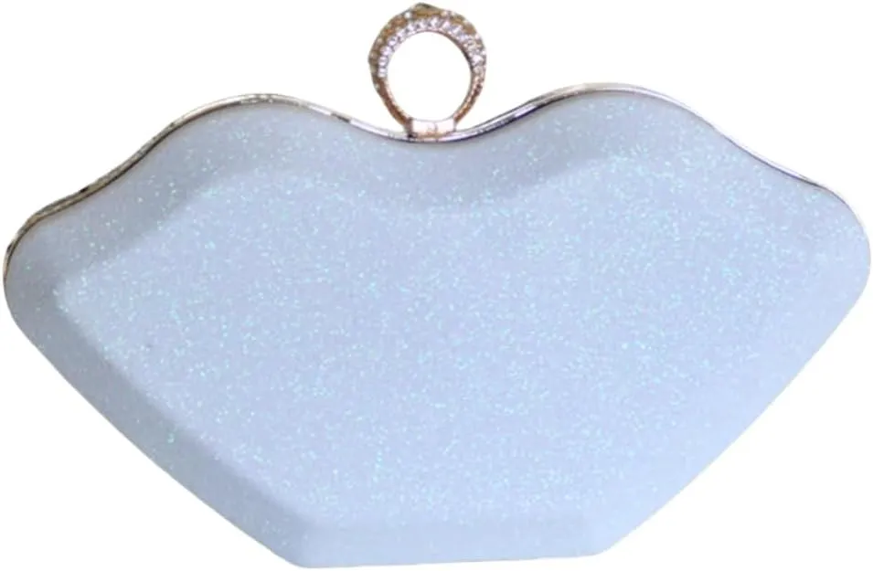 Women Lip Shaped Purse Rhinestone Clutch Bags Sparkling Evening Bag Novely Party Handbag Prom Bag for Wedding Date