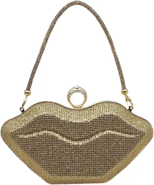 Women Lip Shaped Purse Rhinestone Clutch Bags Sparkling Evening Bag Novely Party Handbag Prom Bag for Wedding Date