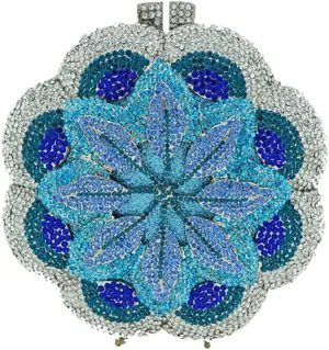 Women Luxury 3D Flower Crystal Evening Bag Exquisite Rhinestone Clutch Bag for Wedding Ceremony